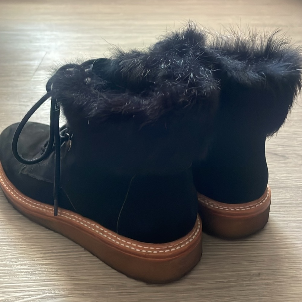 Botkier Women’s Black Suede Winter Fur Trimmed Boots Size 8 - Picture 8 of 13